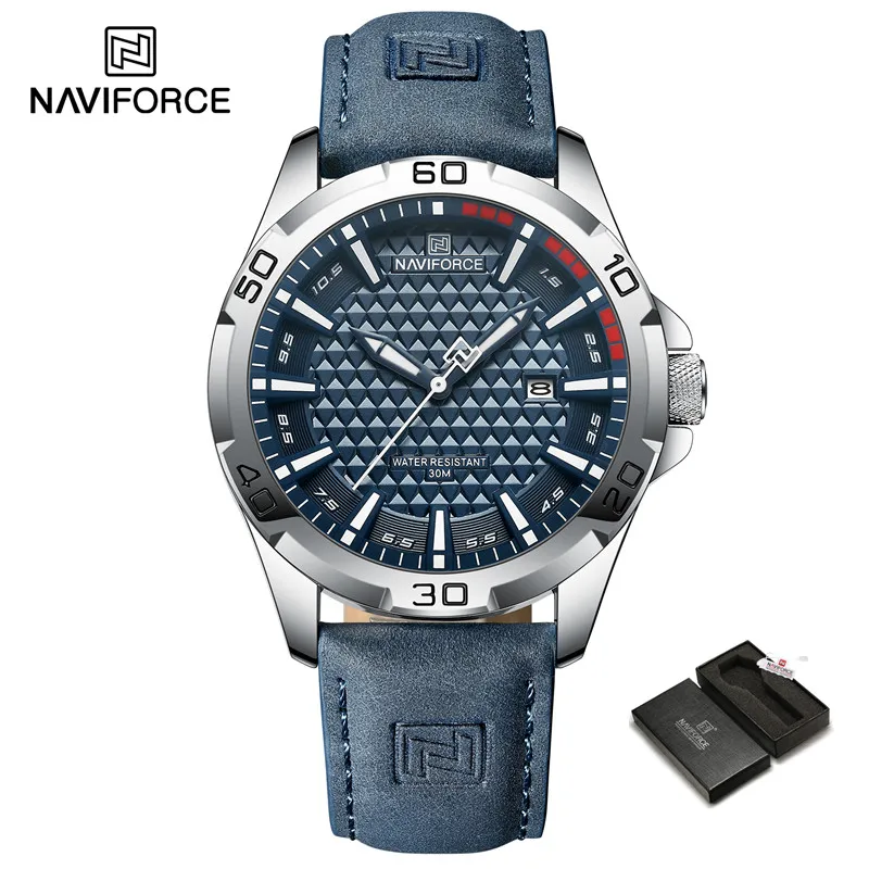 Original Marke Navi force hochwertige Herren uhren Leder armband männlich wasserdichte Armbanduhr Quarz Datum Uhr Relogio masculino