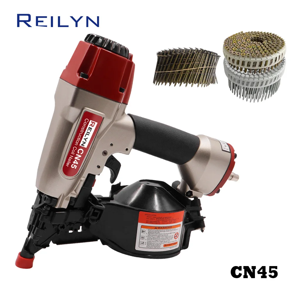 

CN45 Pneumatic Construction Nail Gun Multi-Purpose Dual-Purpose Depth Adjustable Nail Box Coil Nail Gun