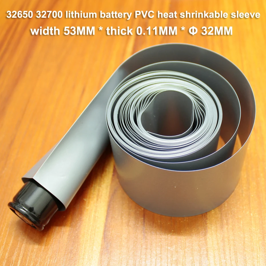10m/lot Waterma 32650 lithium battery packaging sleeve 32700PVC heat shrinkable film heat shrinkable sleeve battery cover skin