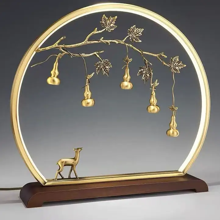 45X10X46cm Nowa chińska mosiężna ozdoba na biurko, do przedpokoju, salonu, biura, domu, prezent, ekskluzywna ozdoba