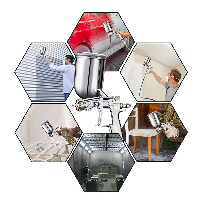 

Пистолет-распылитель W-101 для масляных/водных красок, пневматический, с высокой степенью распыления