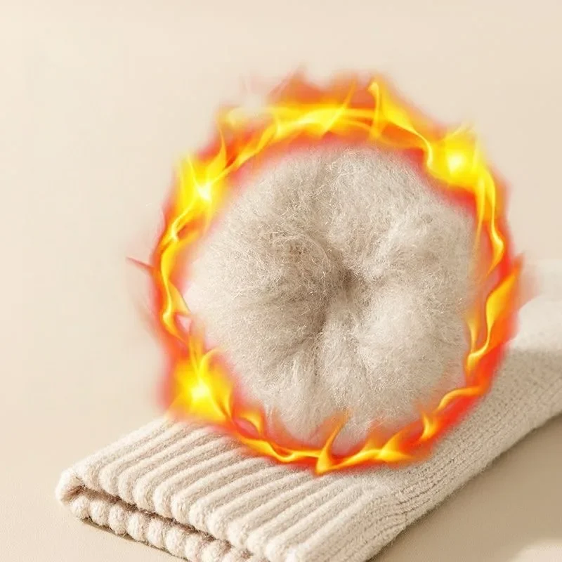 صوف مبطن الجوارب الحرارية الرجال شتاء دافئ سميكة الكشمير يشعر التمهيد الجوارب توليد الحرارة الطقس البارد حماية للخارجية