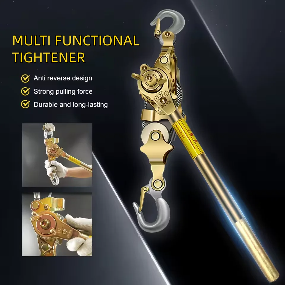 

Manual Tensioner Double Hook Wire Tightener Multi-functional Wire Rope Small Hand Plate Hoist Electricity Tightener