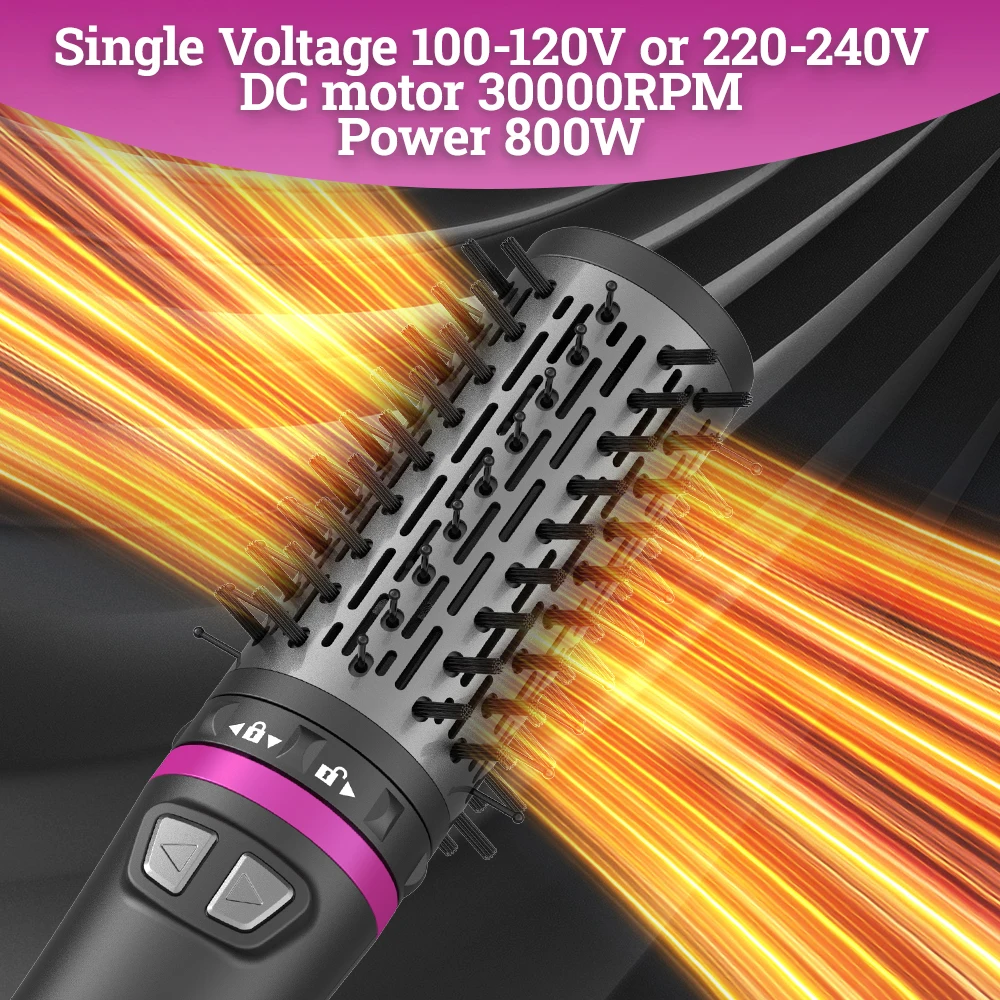 SMET فرشاة مجفف للنفخ الأوتوماتيكية 2 في 1 فرشاة مجفف الشعر الدوارة مع 3 رؤوس لتجفيف التصميم الكثيف الشباك الأنيق