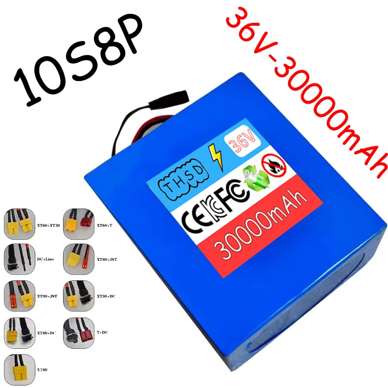 

Original 36V 30Ah 18650 10S8P Lithium Battery with Built-in 1500W High-power BMS, Used for Various Energy Storage Power Sources