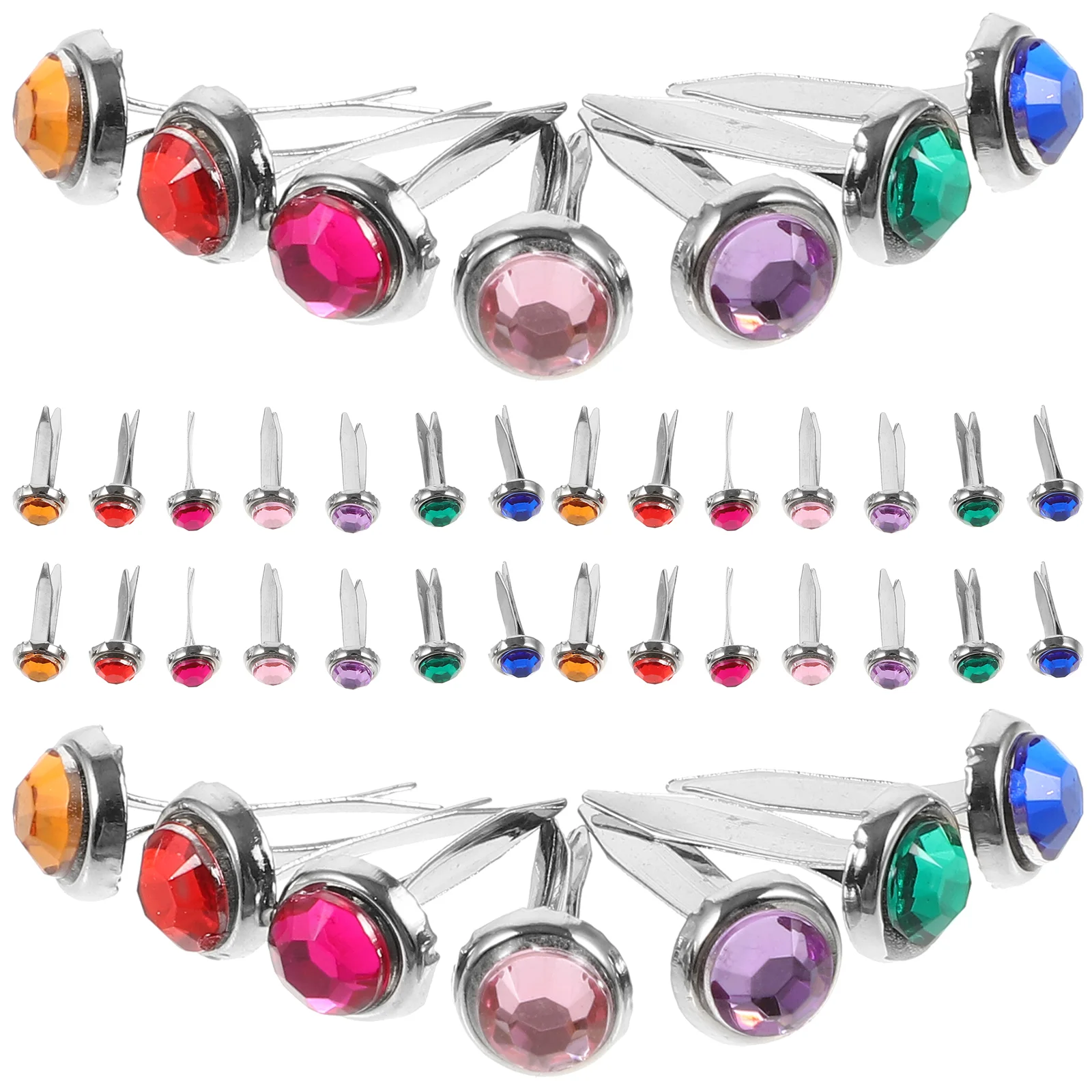 50Pcs Colorful Two Legged Metal Brads Paper Fasteners Craft Supplies Scrapbook Fasteners Decorative Brads For Making