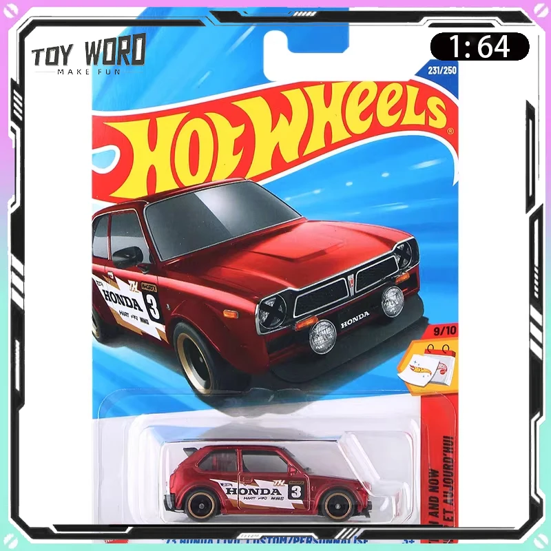 

Коллекционная модель автомобиля Hot Wheels 2025M Super Treasure Hunt: Honda Civic 73, кастомизированная, для декора комнаты, игрушка-подарок для мальчика
