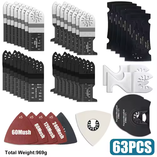 Japanese Tooth Carbide Oscillating Saw Blade Kit 10-39Pcs Arc Edge Oscillating Multitool Blades Precise Cut for Wood PVC Iron - Image 22