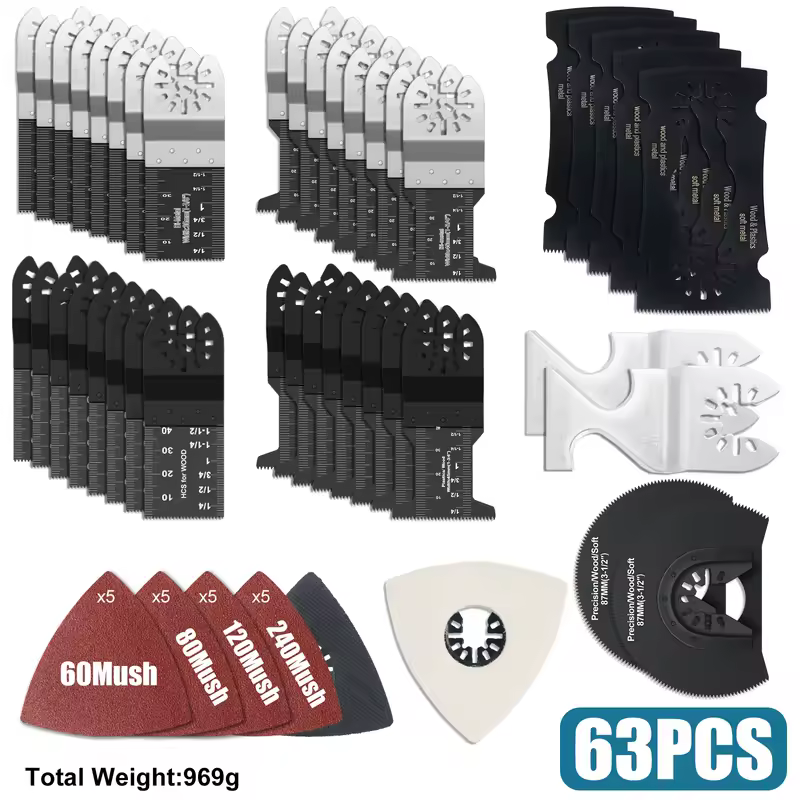 Japanese Tooth Carbide Oscillating Saw Blade Kit 10-39Pcs Arc Edge Oscillating Multitool Blades Precise Cut for Wood PVC Iron - Image 22