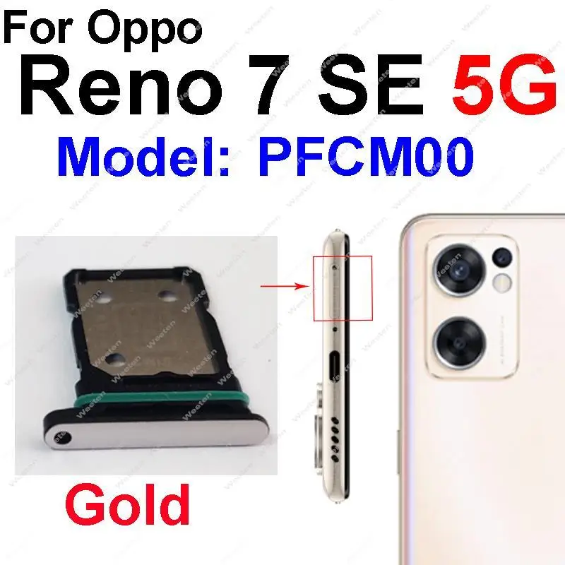 Para OPPO Reno 7 7SE 7Lite 7Z 4G 5G bandeja de tarjeta SIM bandeja