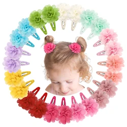 6Pcs Cute chiffon flower Anti slip bangs hair clip princess hair accessory suitable for girls daily use a choice as a gift