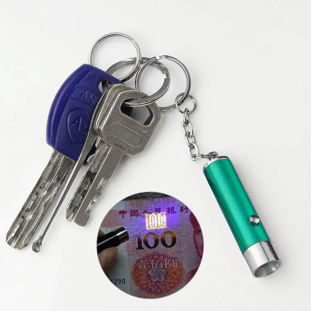 Convenient UV Light Keychain  Battery Operated Small UV Flashlight Keychain  UV Flashlight Torch Key Ring