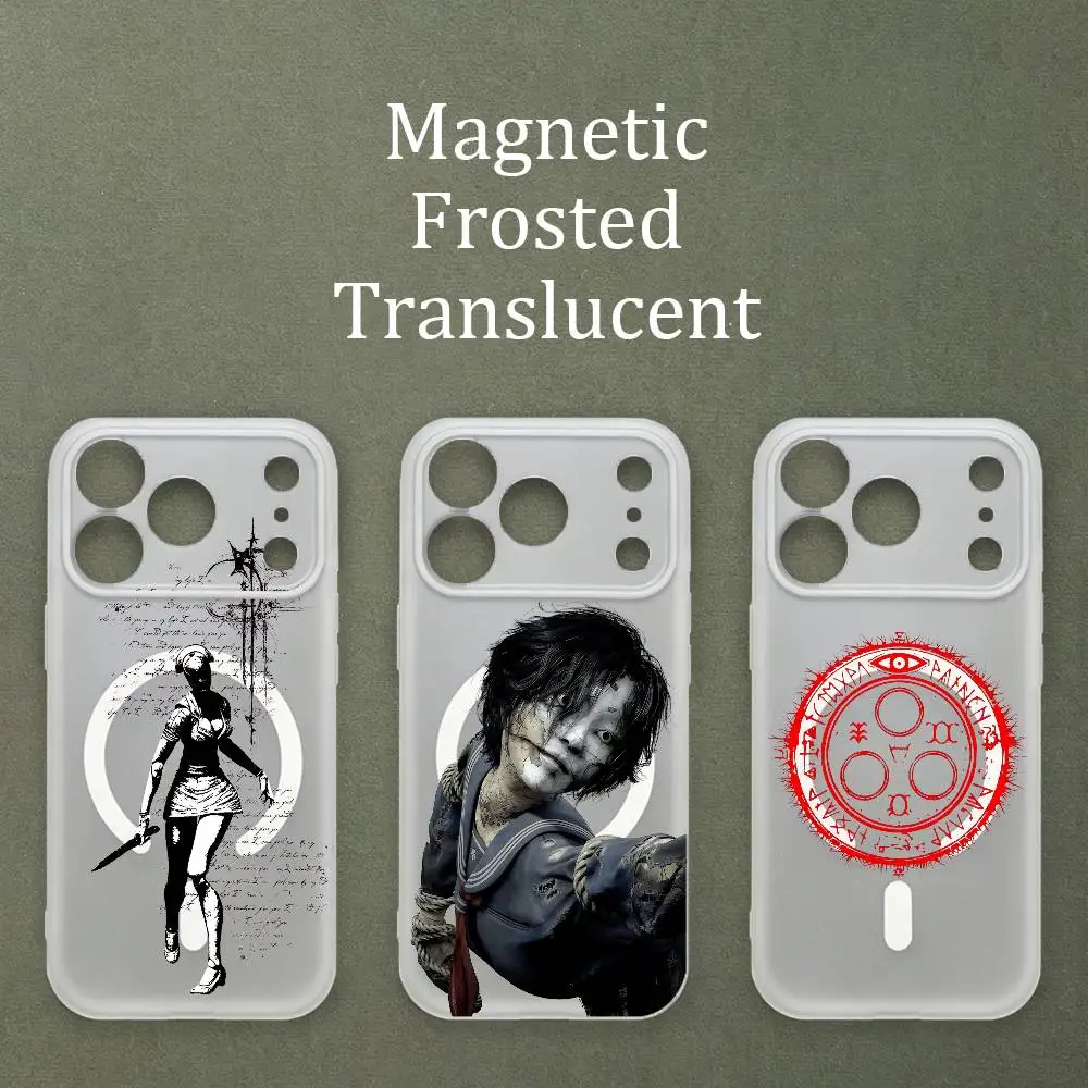 

Silent Hill Matte Frosted Semi-transparent Magnetic TPU Case For iPhone 17 11 13 14 15 16 12 Pro Max