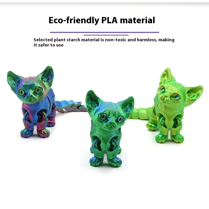 Real Touch Sphinx Cat Sculpture imprimée en 3D, Kit d'artisanat de bricolage texturé en toute sécurité pour décoration Zen de bureau et Moments éternellement satisfaisants