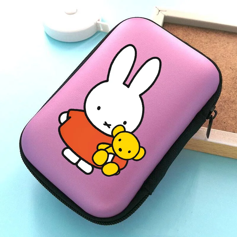 Cute Miffy Small Storage Bag Kawaii Women Lipstick Makeup Package Hard Cases Portable Headphones ID Bags Headphone Case Gifts