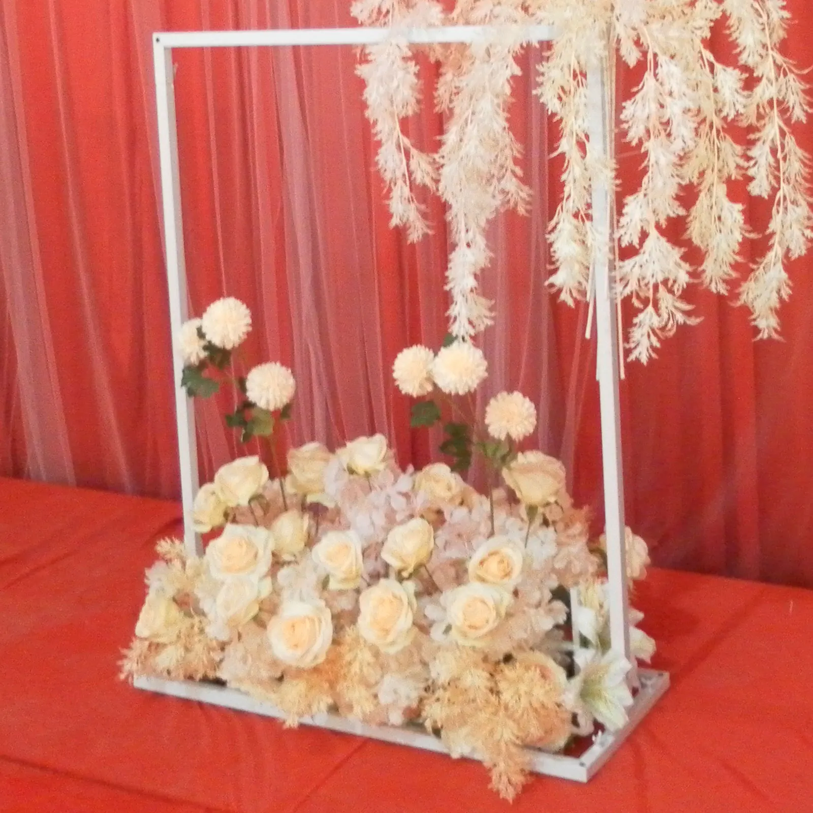 Imagem -06 - Casamento Arco Backdrop Stand Sinal de Boas-vindas Metal Quadrado Decoração do Partido Branco 1x0.75m