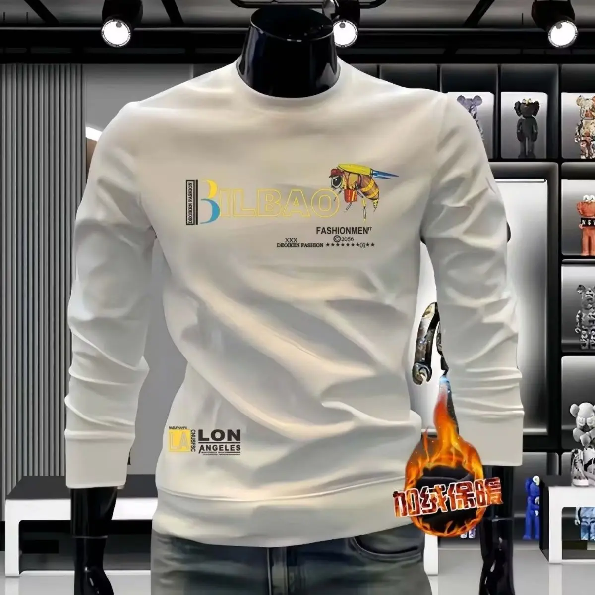 

Мужская модная и персонализированная осенне-зимняя бархатная толстовка с длинными рукавами и принтом, универсальная повседневная и красивая спортивная толстовка