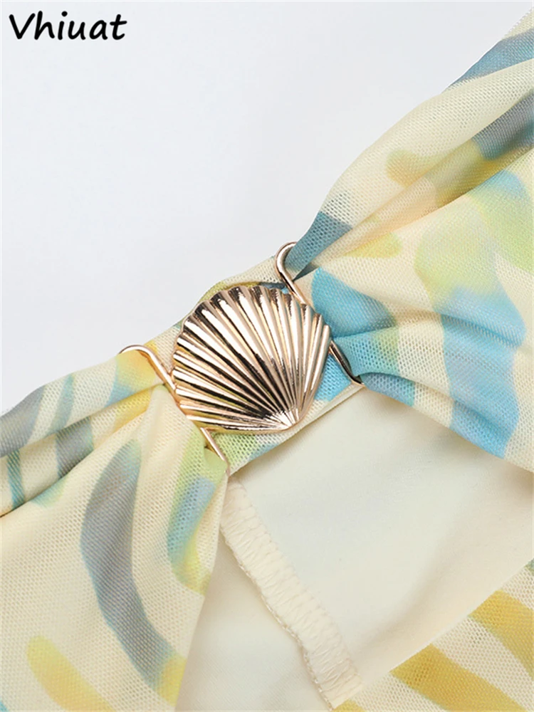 Vhiuat coquilles sans manches sans bretelles moulante longues robes femmes évider maille tendance été dos nu plage fête robes 2025