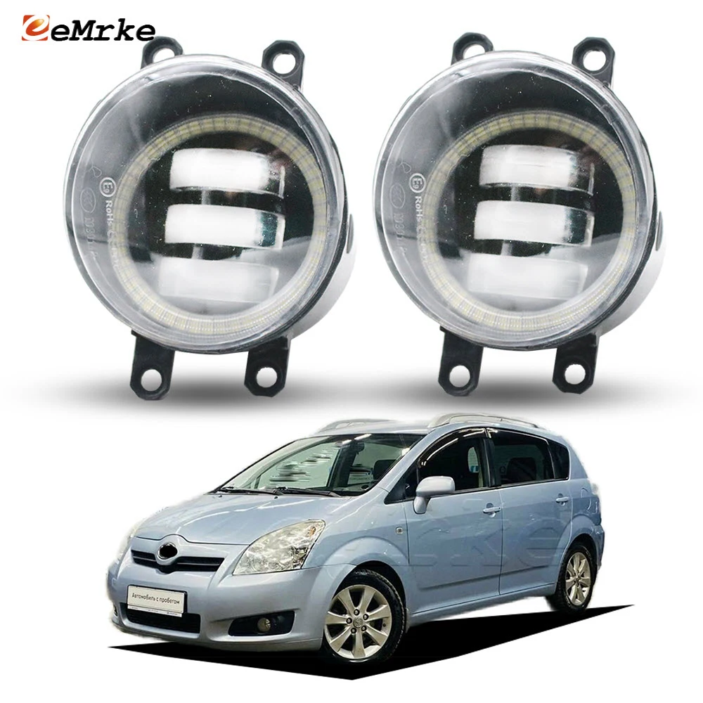 

Светодиодные противотуманные фары автомобиля PTF для Toyota Corolla Verso AR10 06. 2007 2008 2009 с Angel Eyes DRL + дневные ходовые огни с прозрачными линзами