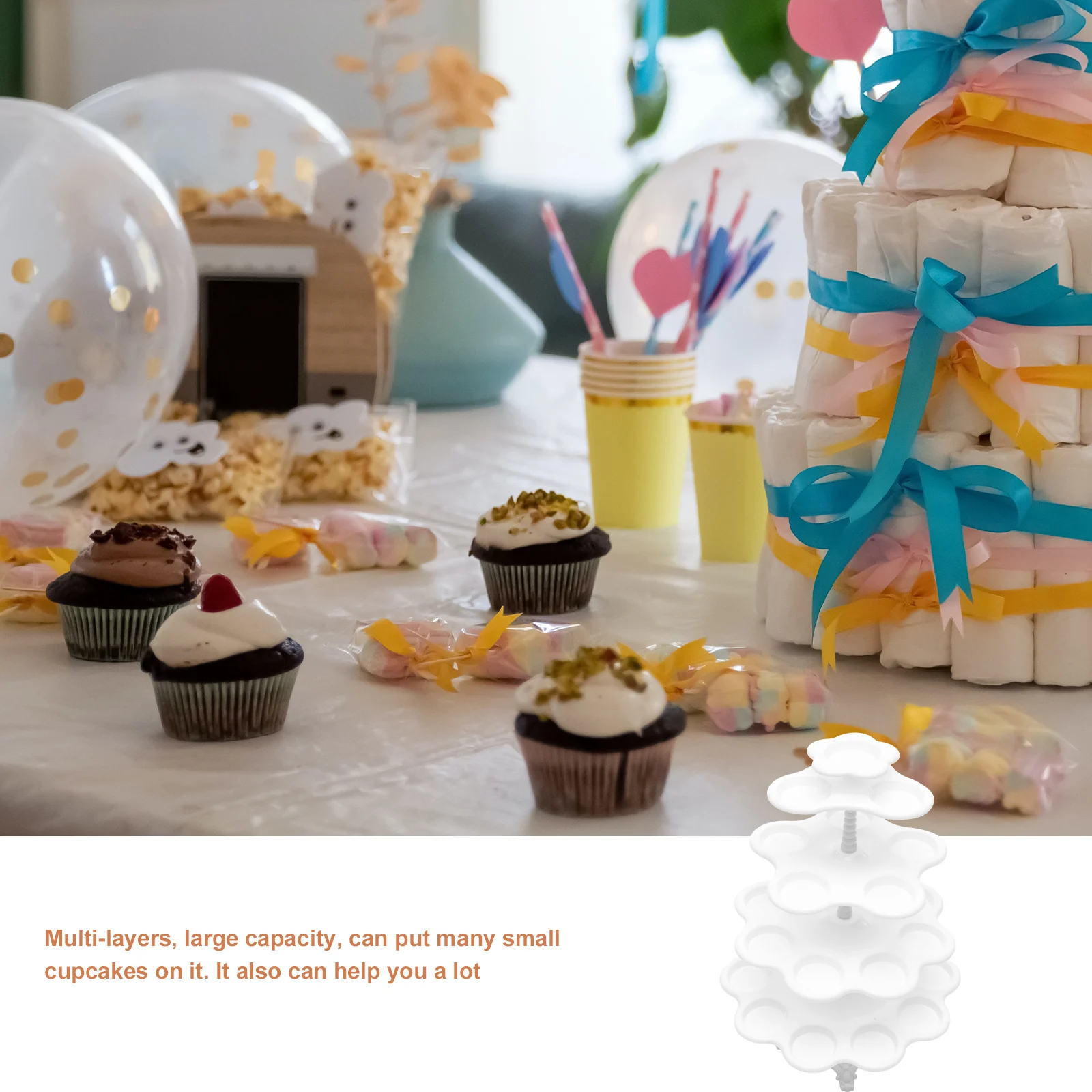 

Cake Display Stand Large Capacity Cupcake Dessert Stands Accessories Multi-functional for Party Pp Holder Rack Stable
