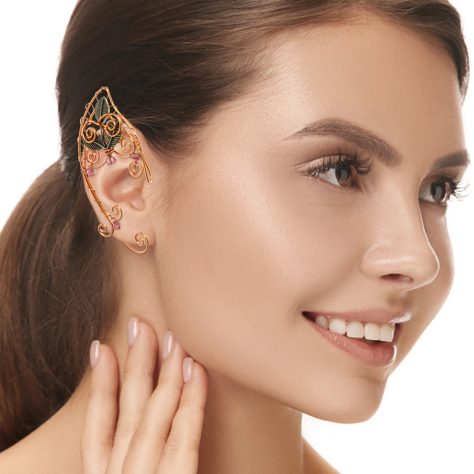 

Unpierced Clips Lightweight Comfortable Elf Ear Shape Fairy Jewelry Accessory Earrings Cosplay Prop Fashion Design Ear Cuff Hook