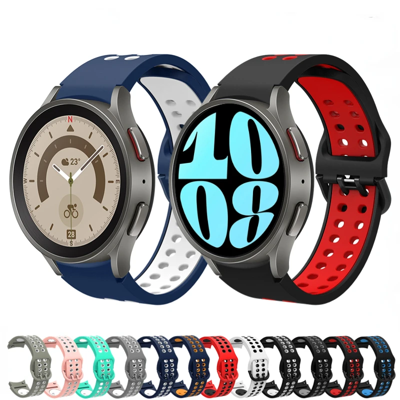 Silicone strap For Samsung Galaxy watch 6/5/4 40mm 44mm 5 pro sport breathable wristband For Galaxy watch Classic 47mm/43mm belt