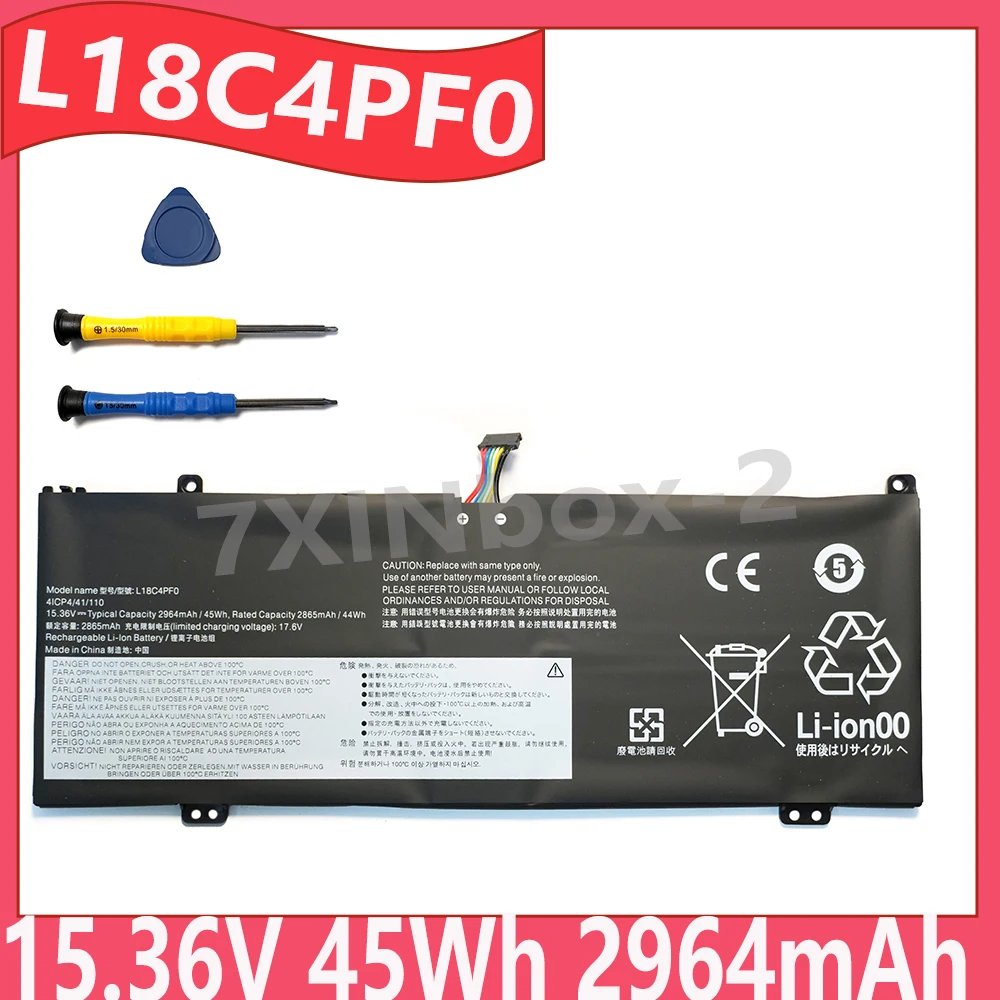 

L18C4PF0 15.36V 45Wh 2964mAh OEM Laptop Battery For Lenovo ThinkBook 13s 14s Series L18M4PF0 L18D4PF0 free tools
