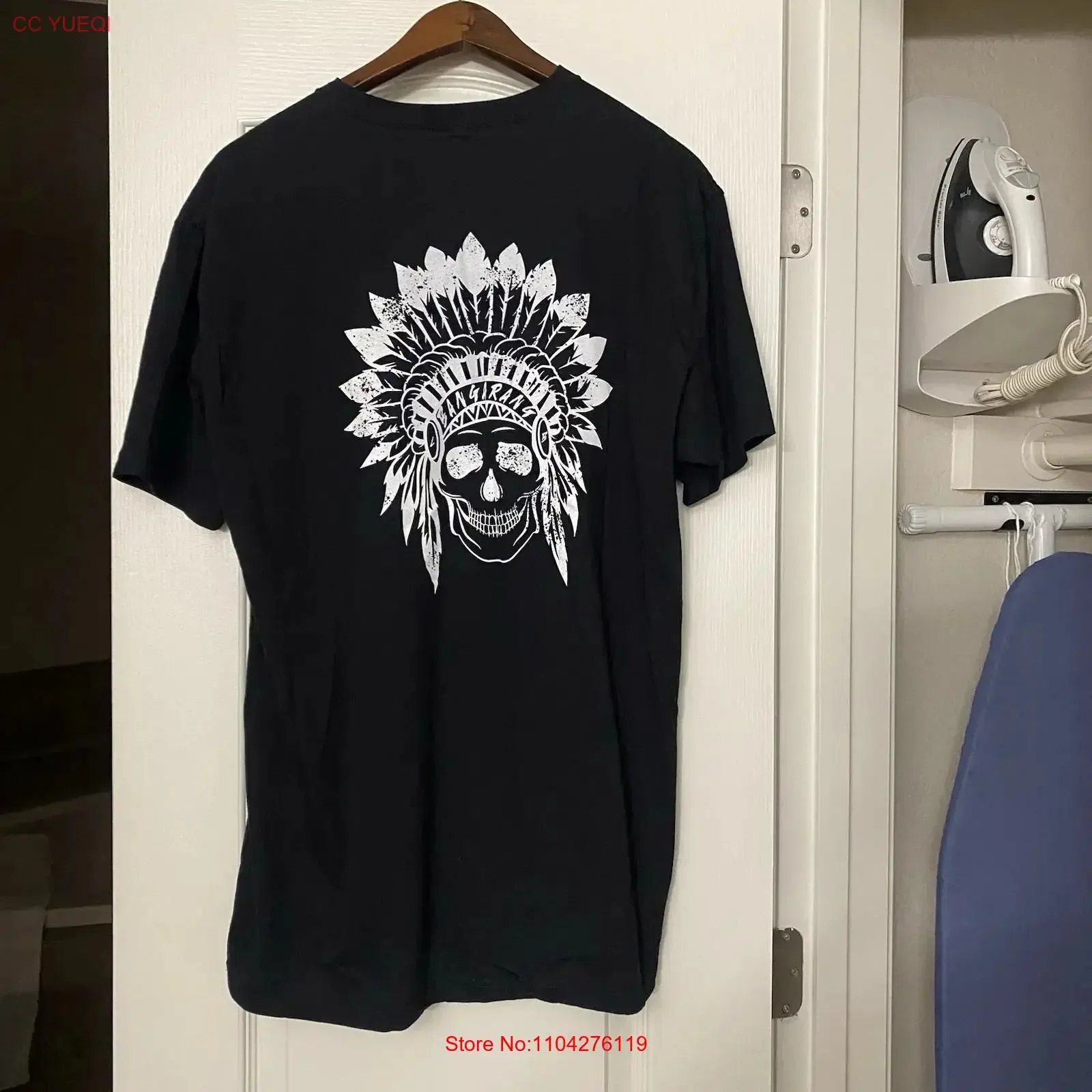 Мужская черная футболка Lost Boyz XL с принтом индейского черепа и перьев, винтажная, с эффектом потертости, дизайнерская, повседневная, слегка мягкая