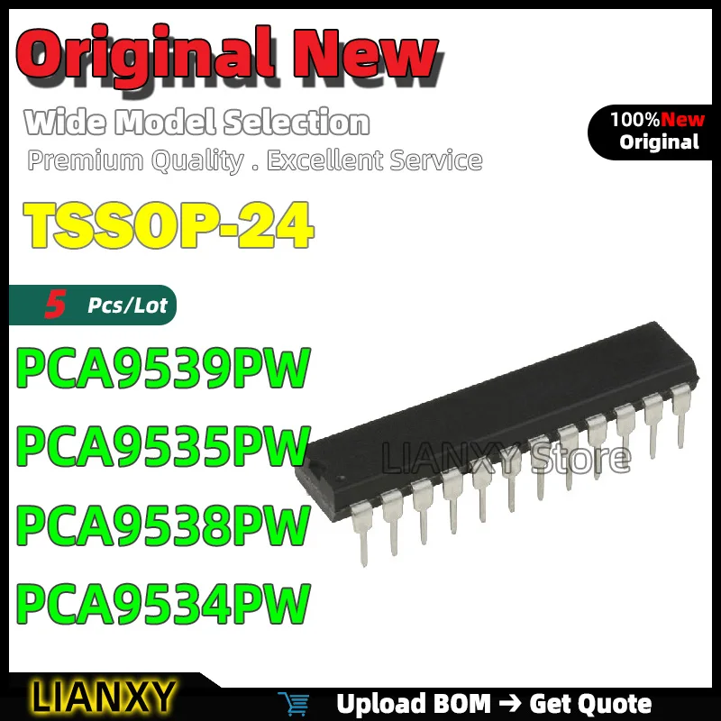 5pcs TSSOP-24 PCA9539PW PCA9535PW PCA9538PW PCA9534PW I²C I/O Expander New Original