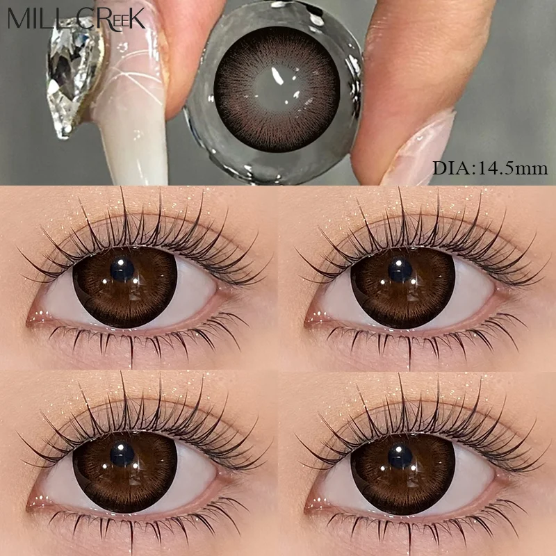 MILL CREEK 1 Paar koreanische Kontaktlinsen für Augen, Myopie, natürliche Linsen, braun, Schönheit, Schüler, weiche Linse, Make-up, schneller Versand