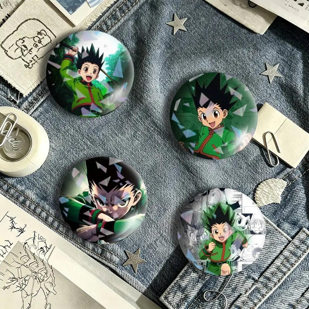 Japanese Manga H-Hunter Gon Freecss Brooch Metal Badge Brooch, Fashion Decorative Pins for Hat Bag Clothing Decoration Gift