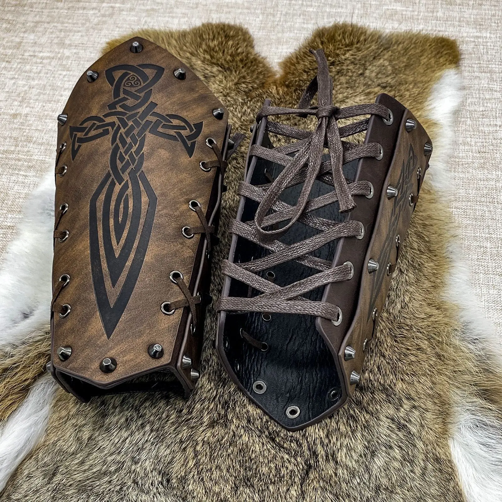 Piraat Cosplay Bracer Handschoen Middeleeuwse Viking Armarm Mannen Krijger Ridder Larp Gauntlet Steampunk Kostuum Accessoire