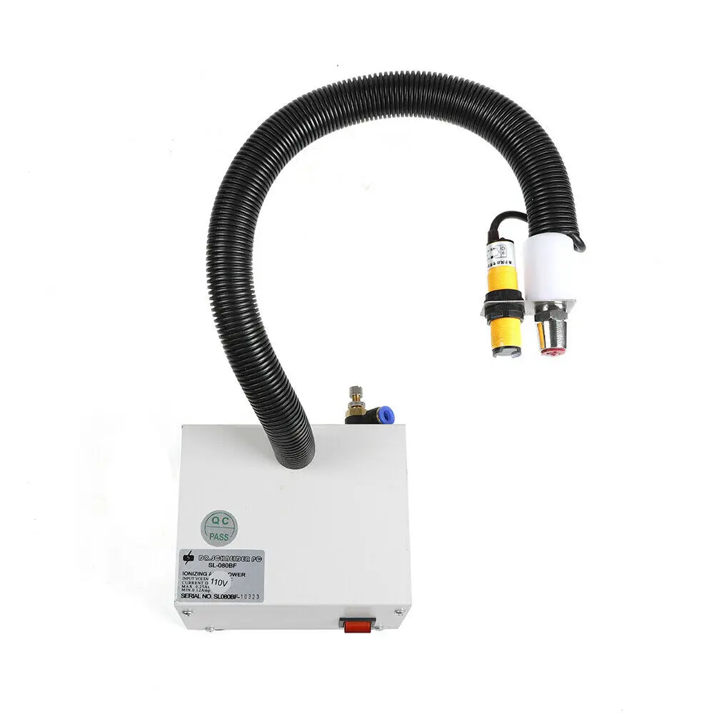 110V/ 220V Benchtop Type Ionizing Air Snake Electrostatic Dust Control Nozzle Antistatic Cleanroom 4.6KV