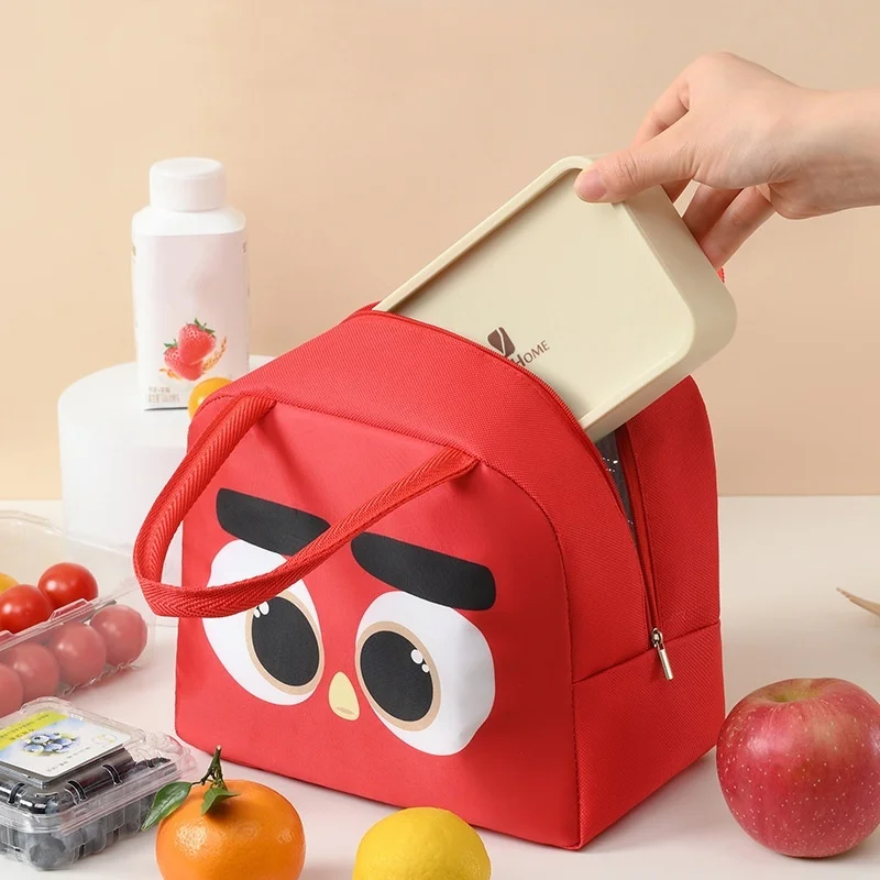1PC Cartoon Insulated Bag Oxford Cloth Lunch Box Bag Insulated Bento Box Bag Hand In Hand Rice Bag Camping Fresh-Keeping Ice Bag