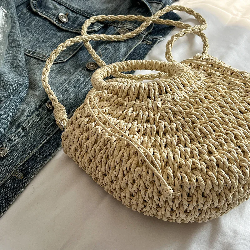Bohemian Style Straw Handbag High Quality Multi-functional Shopping Bag Suitable For Travel and Vacation