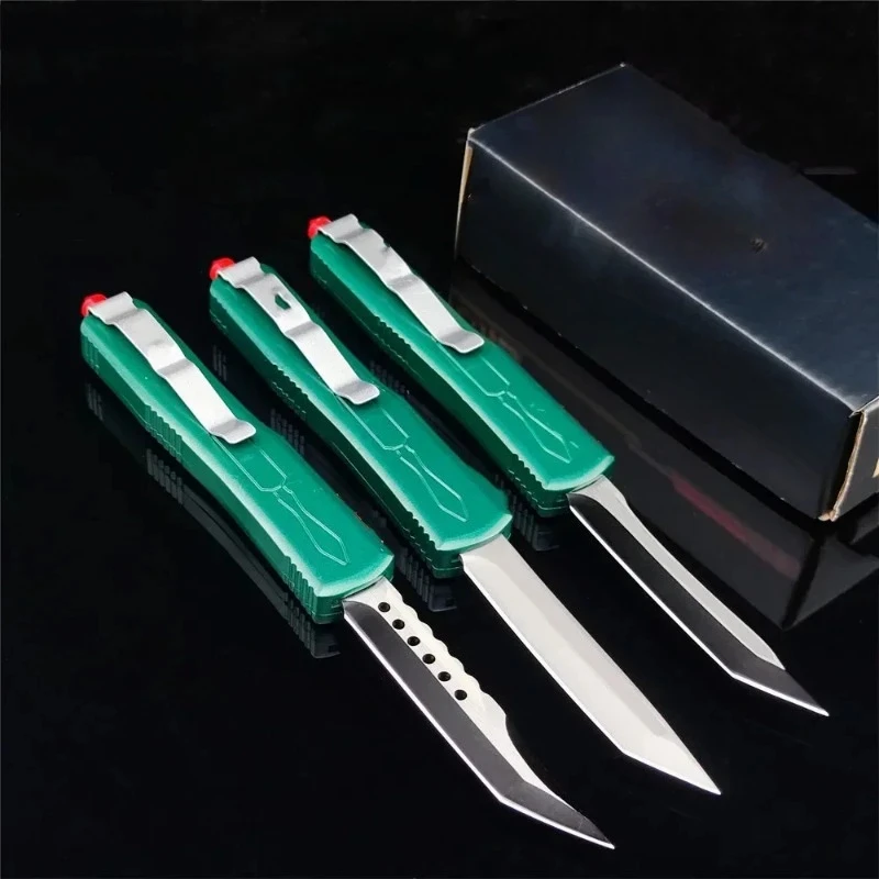 Green Handles Pocket Folding Knife 440C Steel Blade Portable Outdoor Hunting Camping Survival Tactical Self-defense Multitools