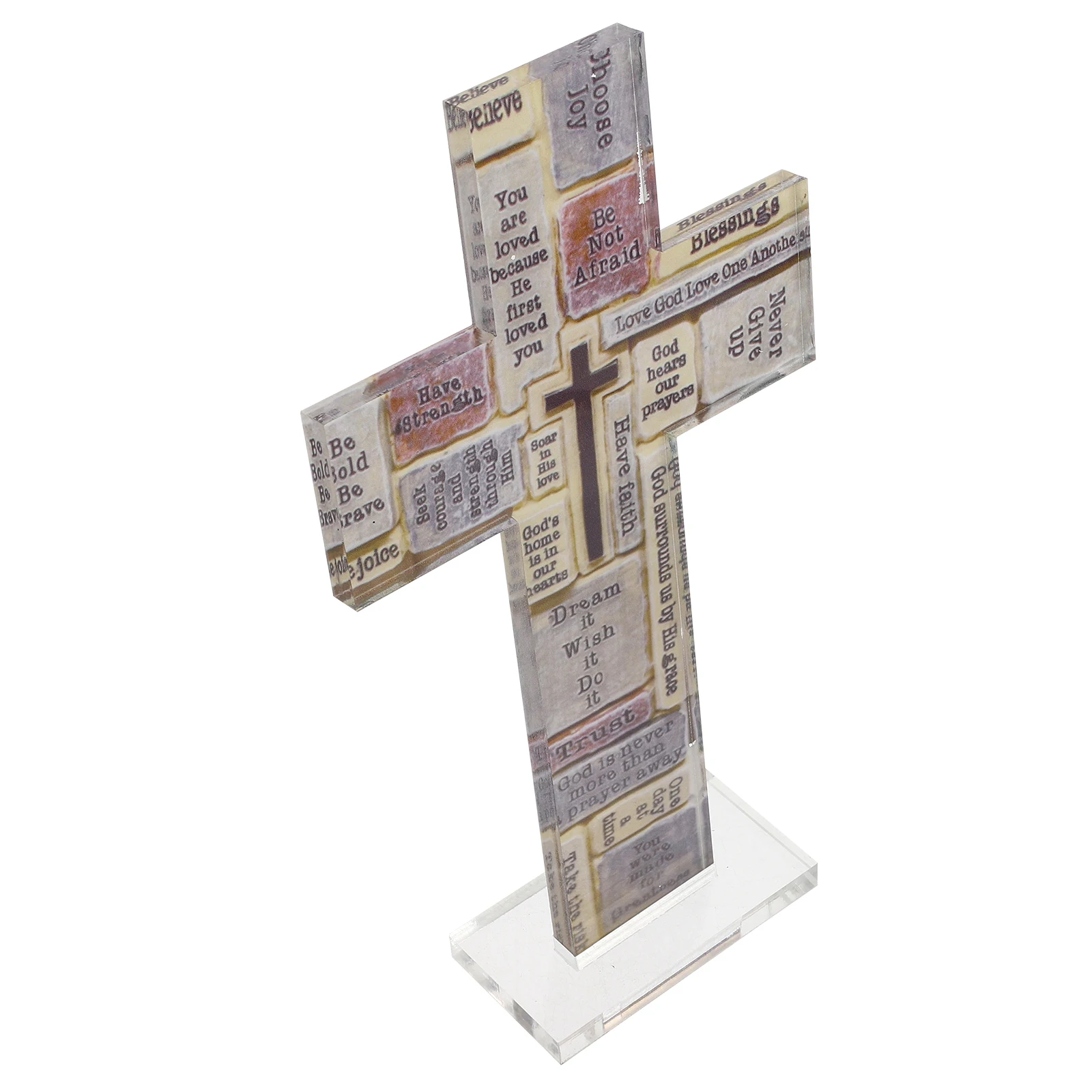 

Acrylic Inspirational Decor Motivational Quotes Office Church Acrylic Inspirational Cross Decor Gift Tabletop