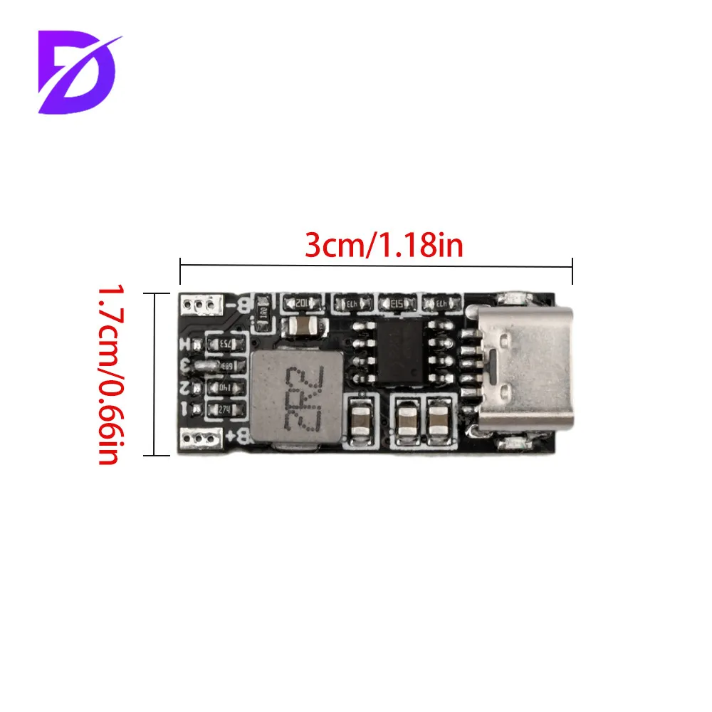 Carte PCB de charge rapide de batterie au lithium avec entrée de type C, technologie de charge, 5V à 18650 V, 3A, 4.2