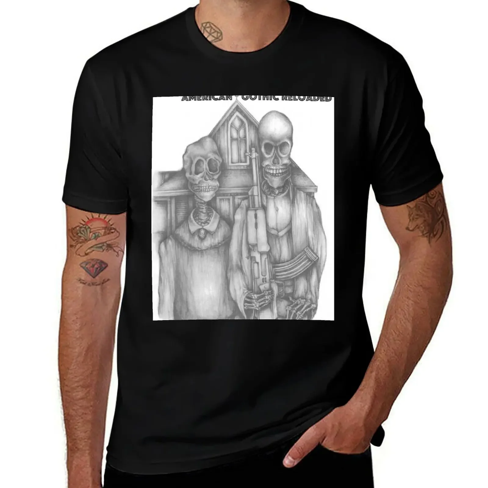 America Gothic Reloaded T-Shirt oversized graphic tee anime tshirt men clothing