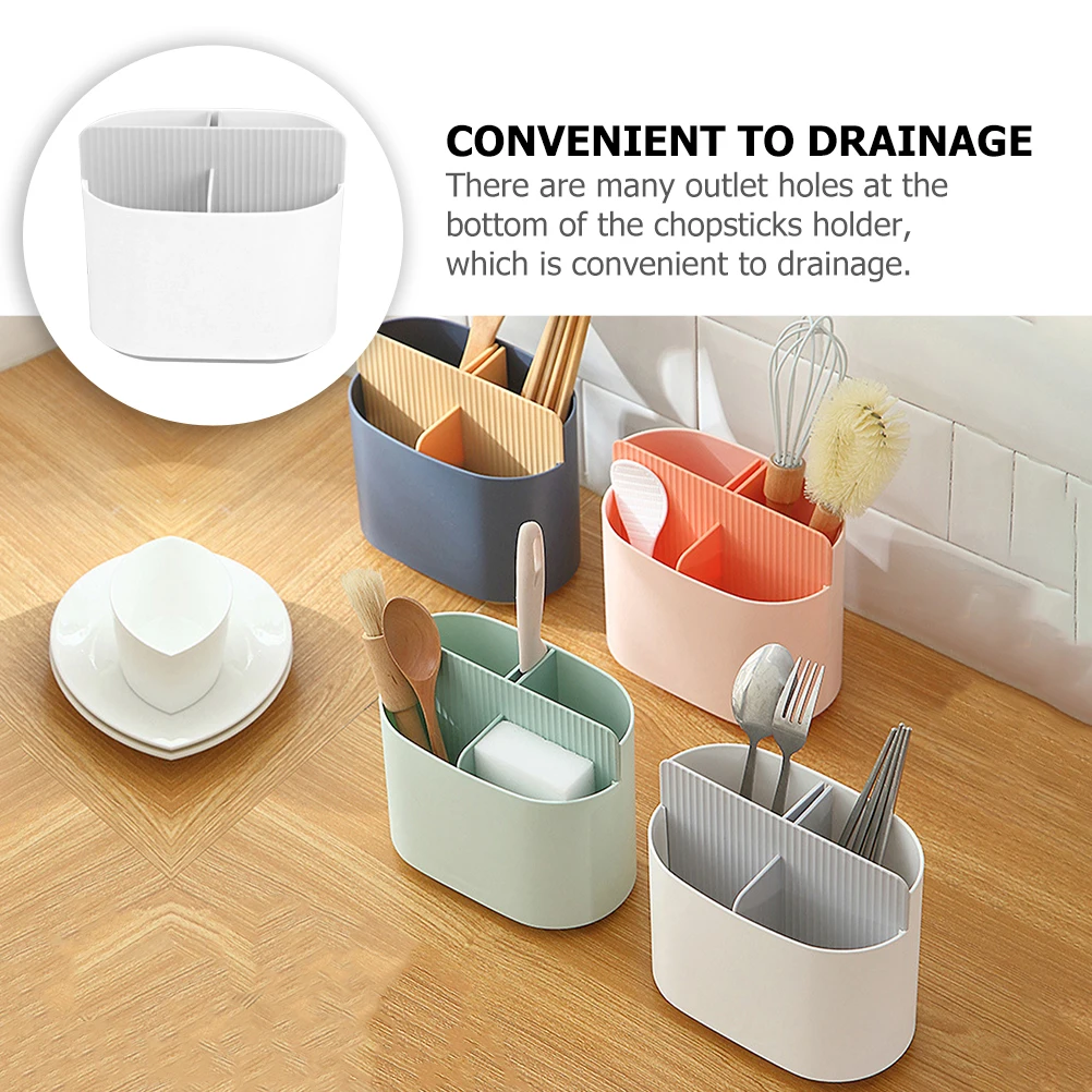 

Premium Drain Rack with Water Tray Silverware Holder for Kitchen Utensils Cutlery Organizer Multi-functional Storage Rack
