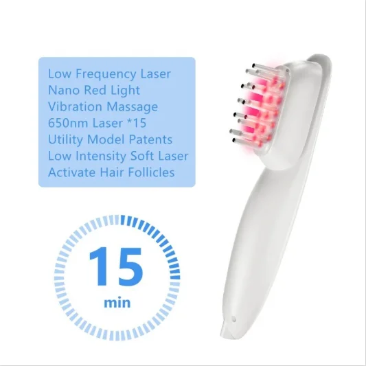 

Лазерная расческа для волос Dr. Ma Ning на 15 лучей — 650 нм медицинского класса LLLT для борьбы с выпадениями и функцией фолікула, с микровибрацией