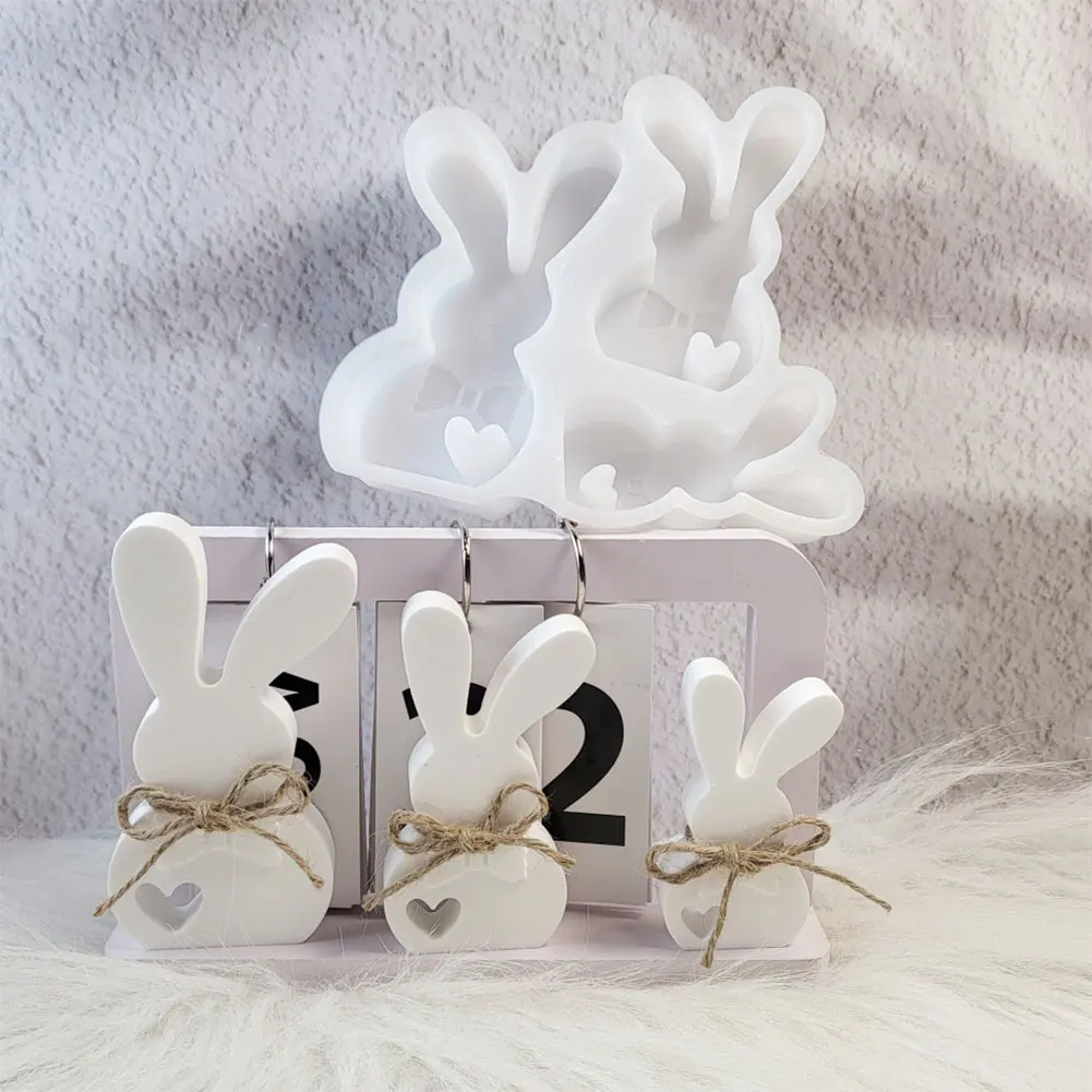 

DIY Easter Bunny Silicone Mold Cute Rabbit Concrete Molds Gypsum Molds for Easter Decor