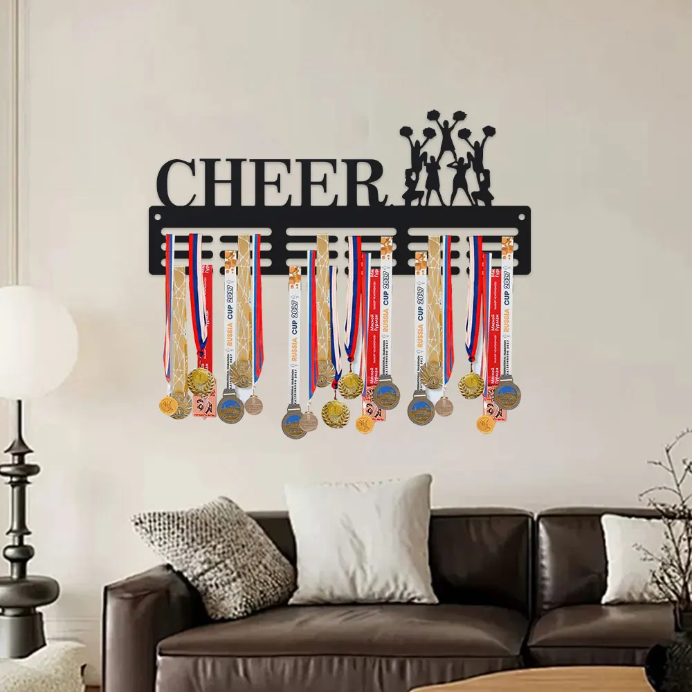 2D 1pc Medal Holder Sports Cheerleaders Medal Hanger Display Hook Cheerleading Awards Ribbon Medals Holder for Metal Wall Decor