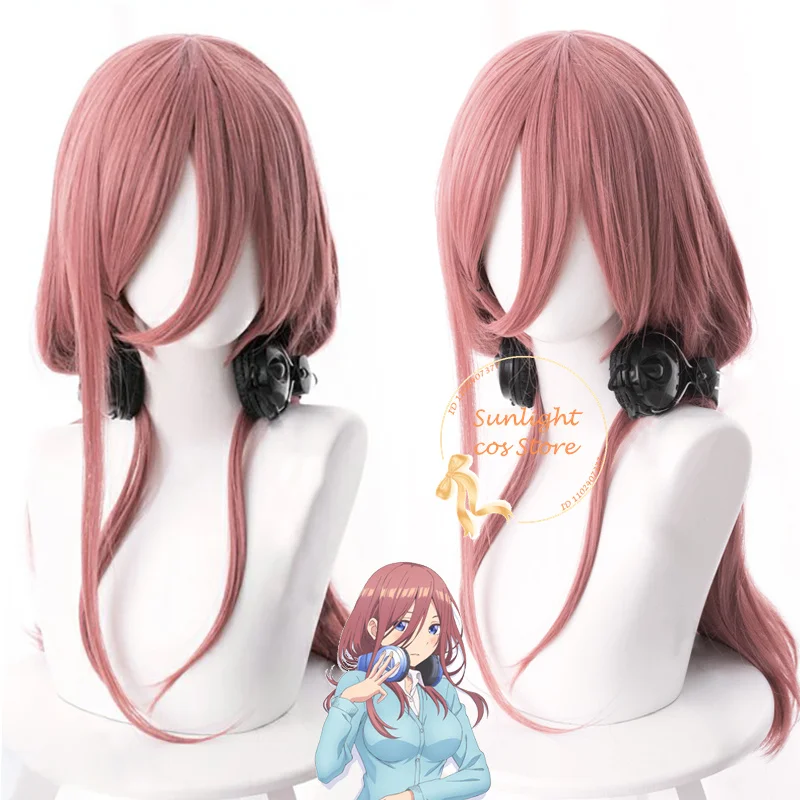 

Anime COS Cosplay Nakano Miku Cosplay Wig 68cm Pink Nakano Wigs Heat Resistant Synthetic Hair+Wig Cap