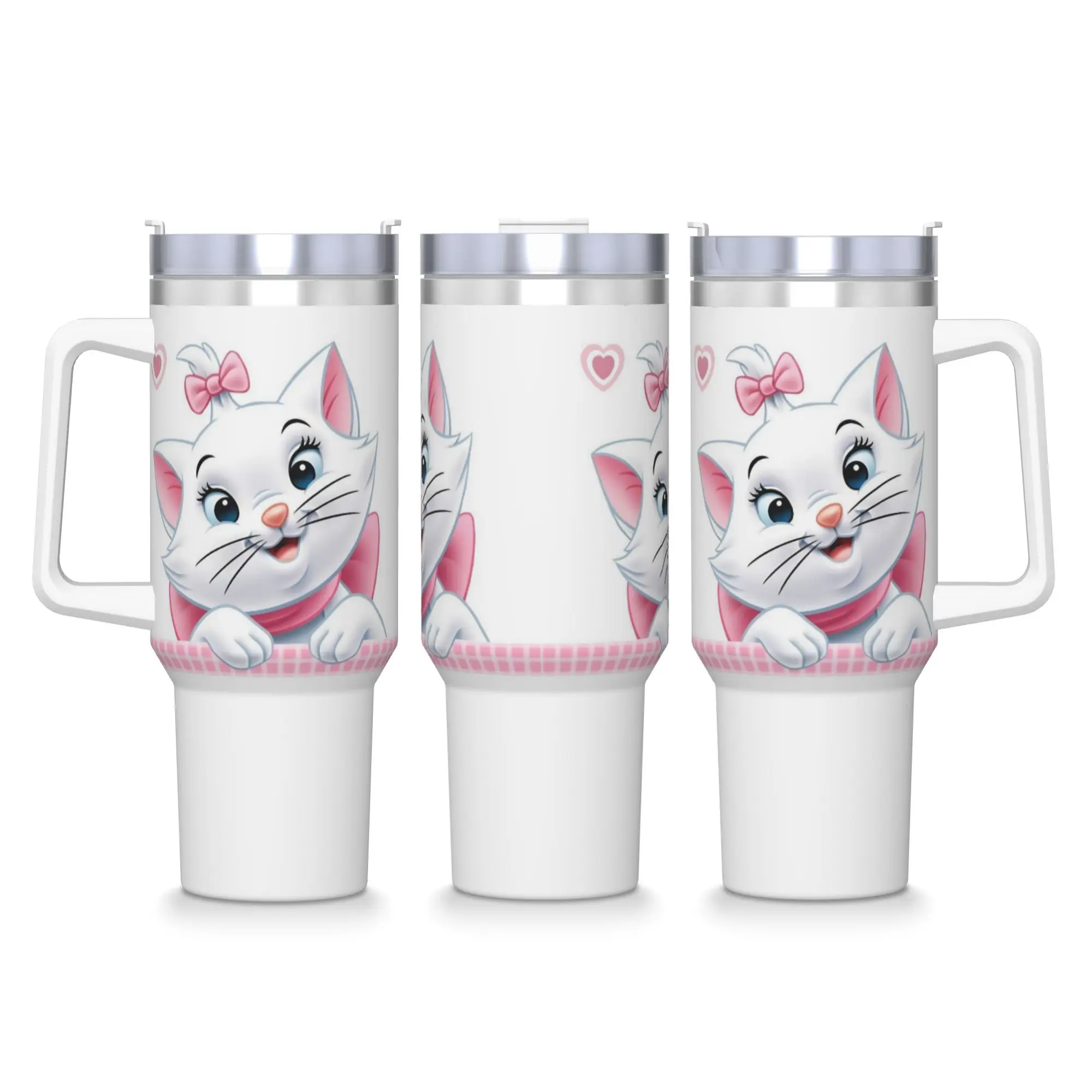 

40OZ Stainless Steel Tumbler Cartoon Marie Cat Thermal Cups Insulated Cold and Hot Mugs Cup Travel Water Bottle