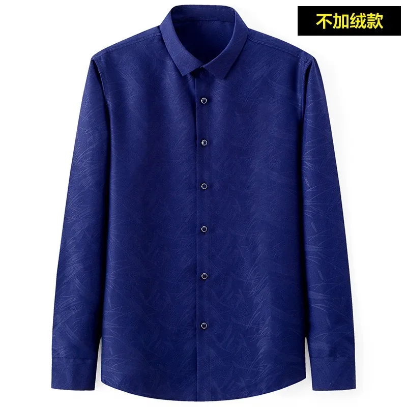 Slim Fit Business Formal Shirts for Man Fashionable Printed Thin Casual Tops Youth Long Sleeved Trendy Versatile Autumn Clothing