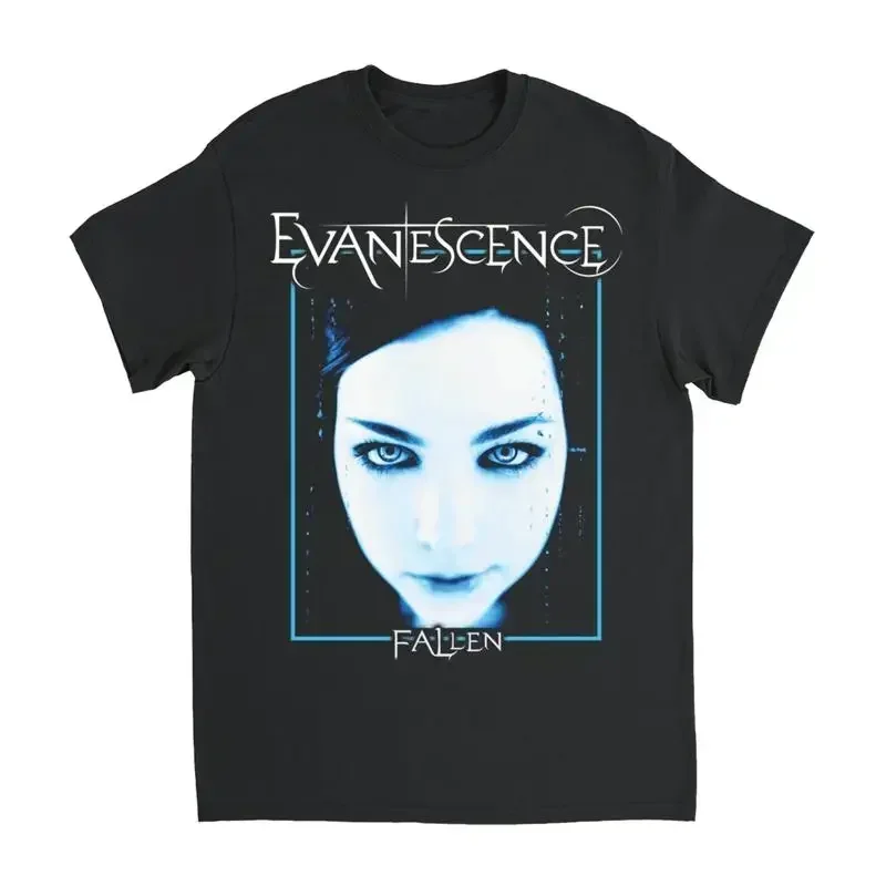 Черная хлопковая футболка для мужчин Evanescence Band Fallen Album Heavy Cotton BL245