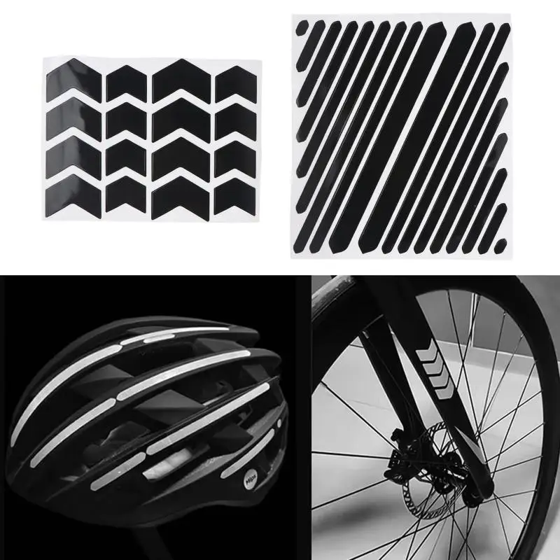 Reflective Tape for Motorcycle Helmets Invisible Black Arrow Style Waterproof Self-Adhesive Reflective Film Stickers for Cyclin
