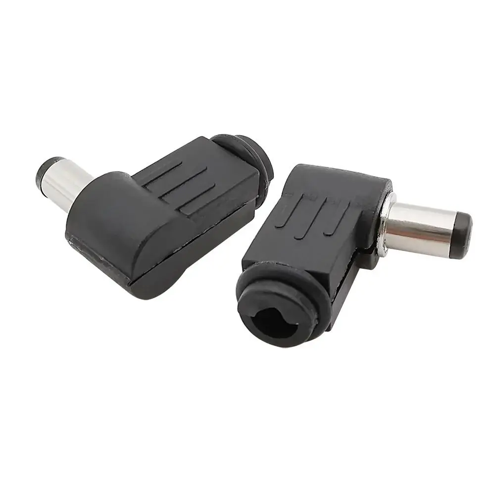 Right Angle DC Power Male Plug 5.5x2.1mm 5.5x2.5 mm Welding Wire Type DC Plug Socket Adapter 90 Degree Elbow