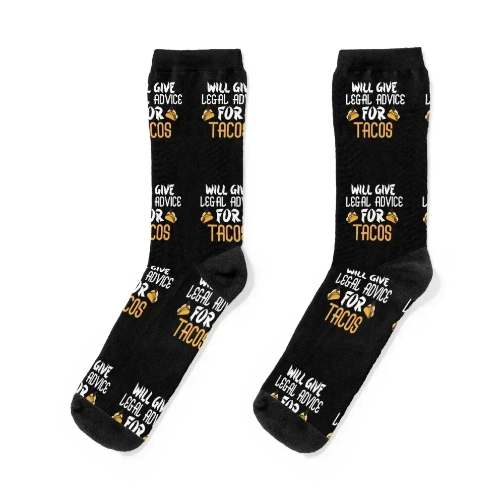 Funny Lawyer , Will give Legal Advice for Tacos , Law School Graduation Socks essential football funny gifts Women Socks Men's